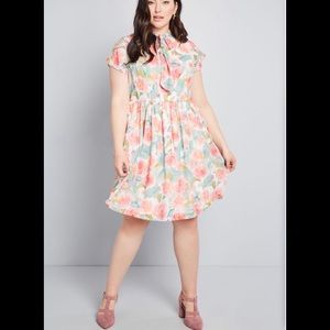 ModCloth floral midi dress w/ pockets size 1x NWT